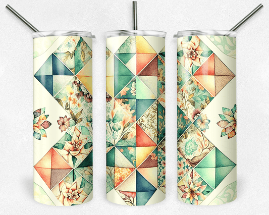Quilt Pattern Skinny Tumbler - Jammin Threads