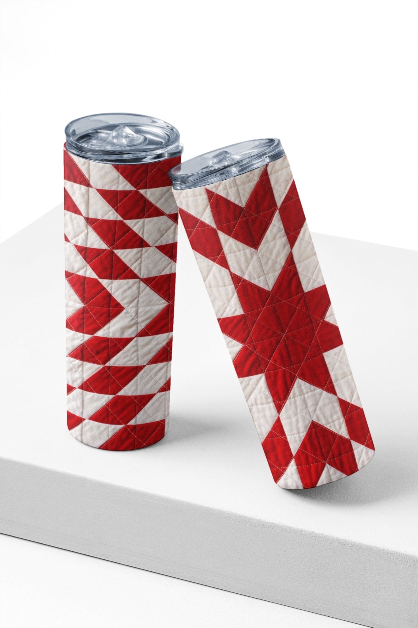 Red Star Quilt Pattern 20 oz. Skinny Tumbler - Jammin Threads
