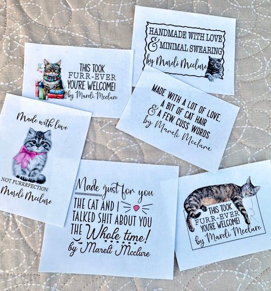 Sarcastic Cat Quilt Label Assortment - Jammin Threads