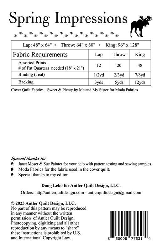 Spring Impressions Quilt Pattern by Doug Leko for Antler Quilt Designs - Jammin Threads