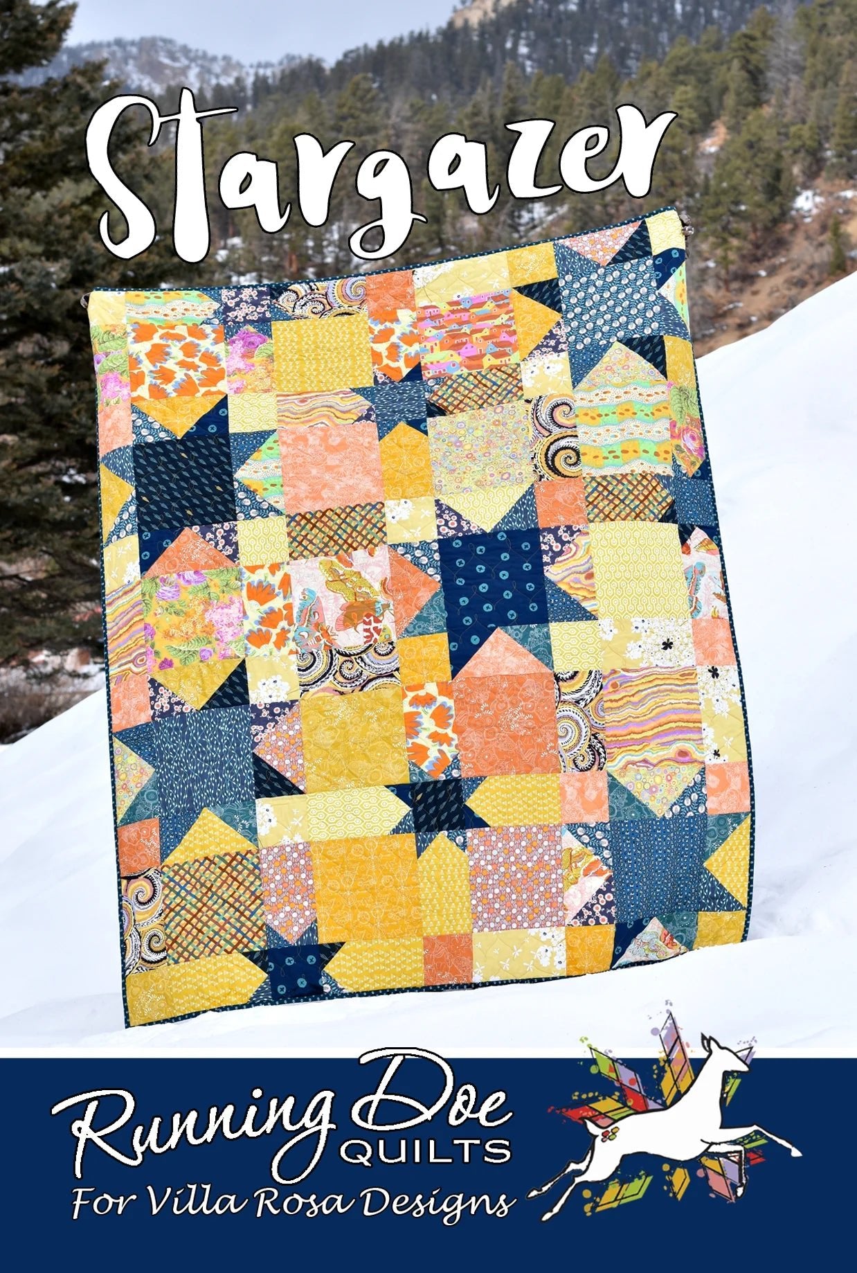 Stargazer Quilt Pattern by Running Doe Quilts for Villa Rosa Designs. - Jammin Threads