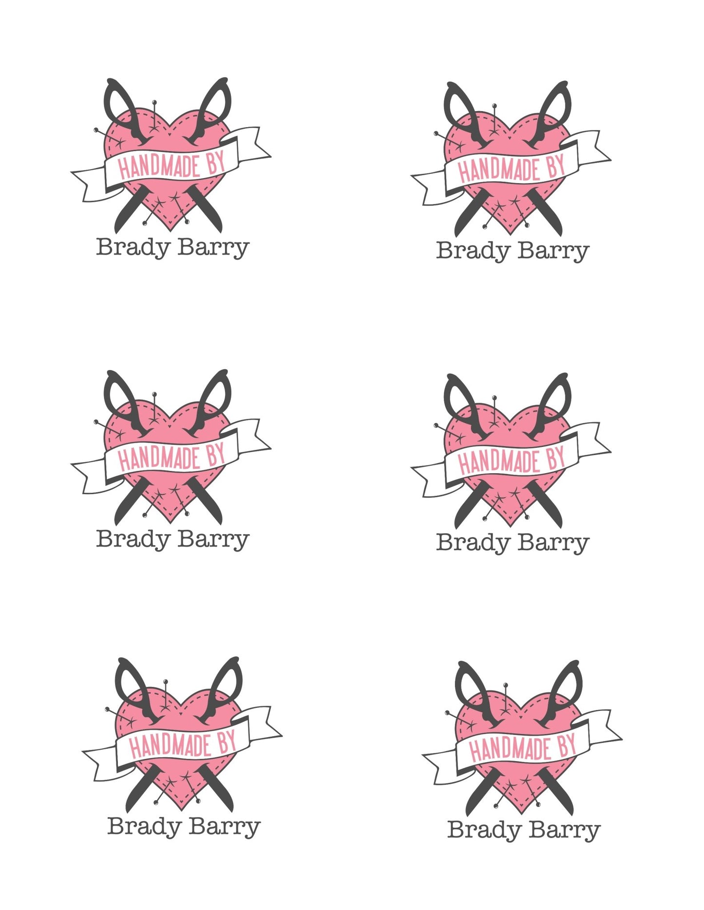 Stitched Heart Quilt Labels - Jammin Threads