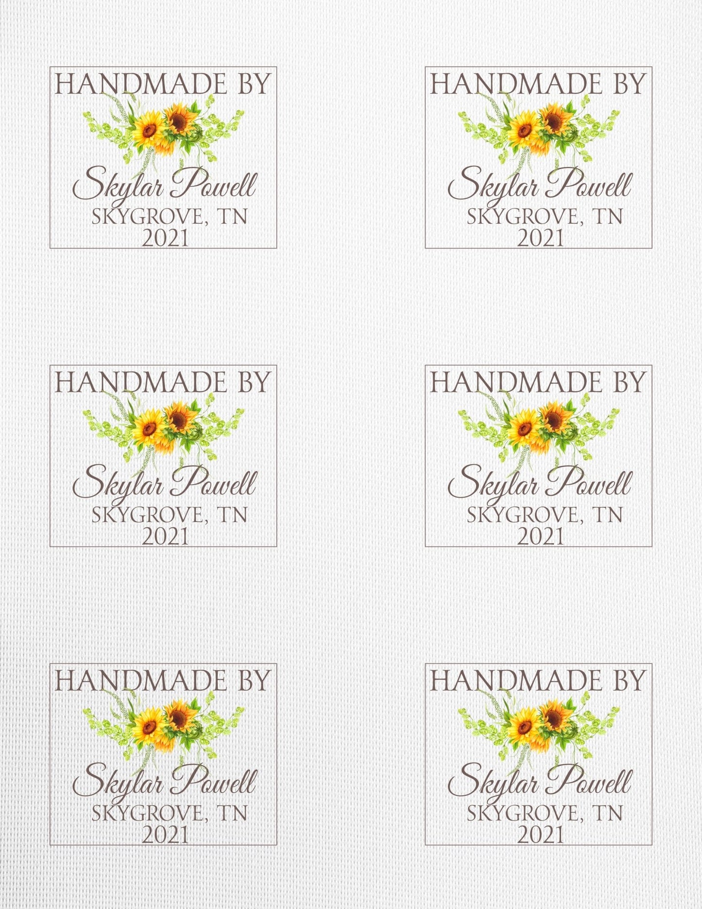 Sunflower Quilt Labels - Jammin Threads