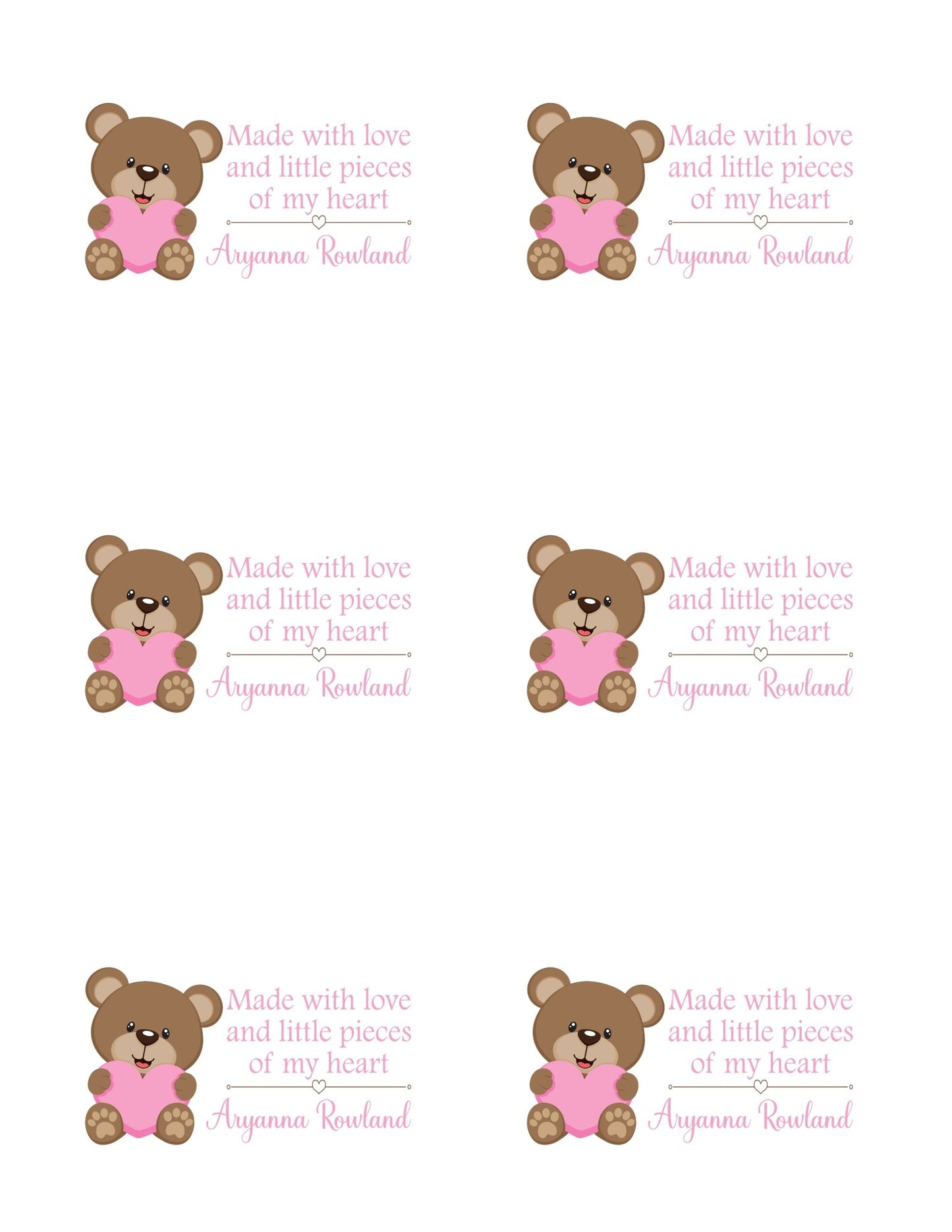Teddy Bear Quilt Labels - Jammin Threads