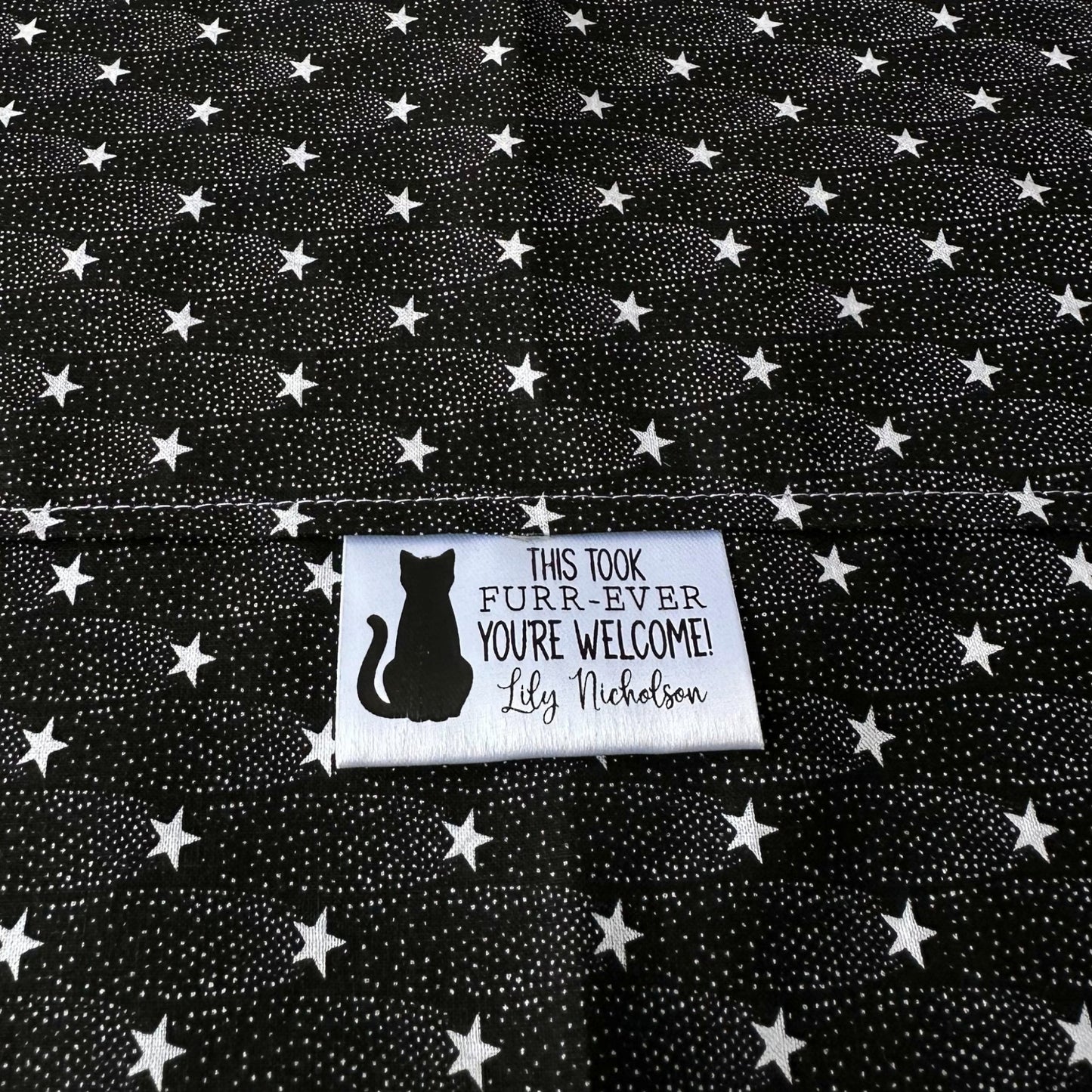 This took Furr-Ever. You're Welcome. Funny, Cat Personalized satin tags and labels - Jammin Threads