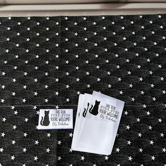 This took Furr-Ever. You're Welcome. Funny, Cat Personalized satin tags and labels - Jammin Threads