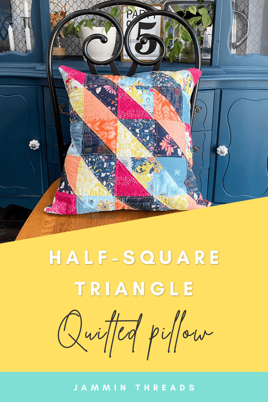 Half Square Triangle Quilted Pillow - Jammin Threads