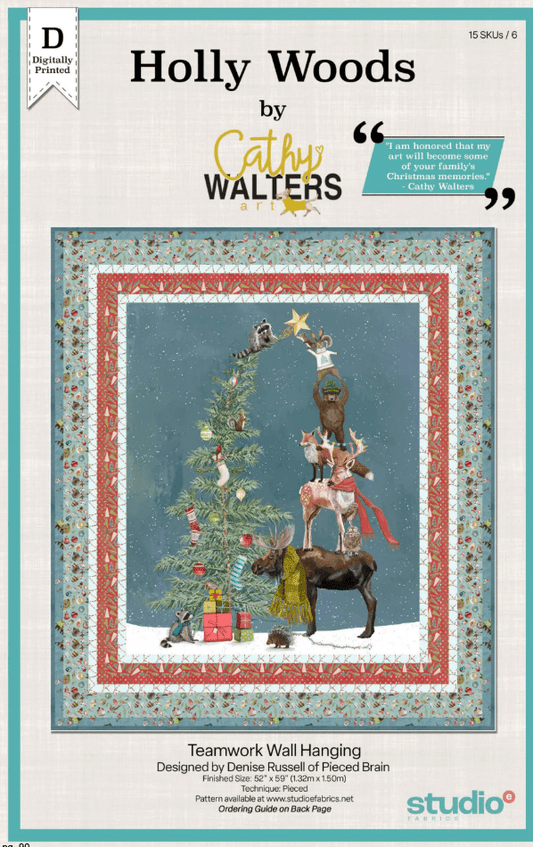 Holly Woods Christmas Fabric Collection by Cathy Walters for Studioe