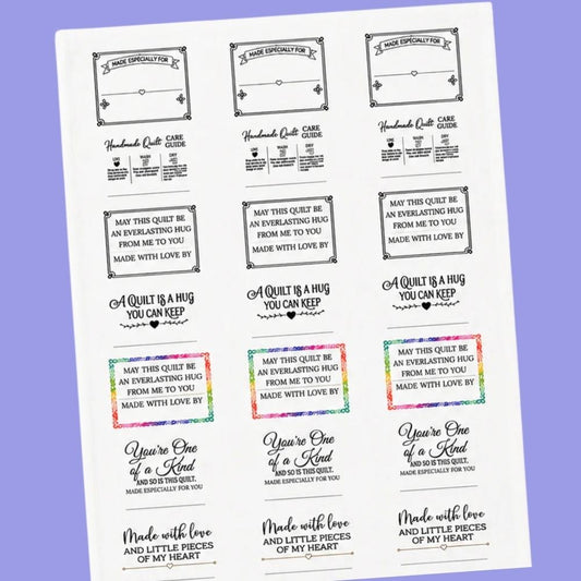 Write-In Quilt Labels | Blank Quilt Label Fabric Panels