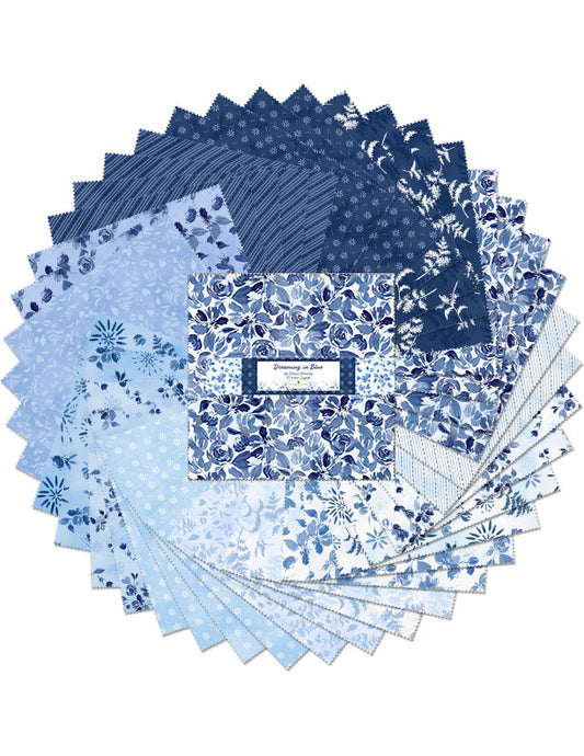 Dreaming in Blue Quilt Fabric - 10 Karat Crystals. 518 838 518