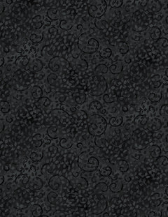 Leafy Scroll Black Quilt Fabric by Wilmington Prints 1402 26035 999