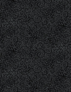 Leafy Scroll Black Quilt Fabric by Wilmington Prints 1402 26035 999