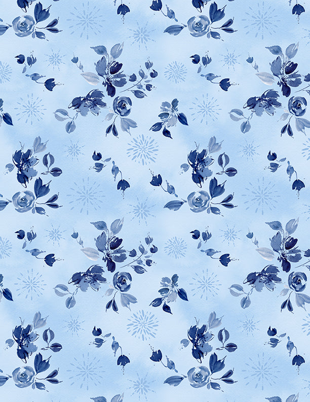 Dreaming in Blue Quilt Fabric. Bouquet Light Blue. 3060 36275 440