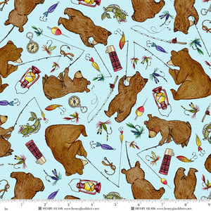 Happy Campers Bears & Bobbers Quilt Fabric by Sharon Kuplack for Henry Glass