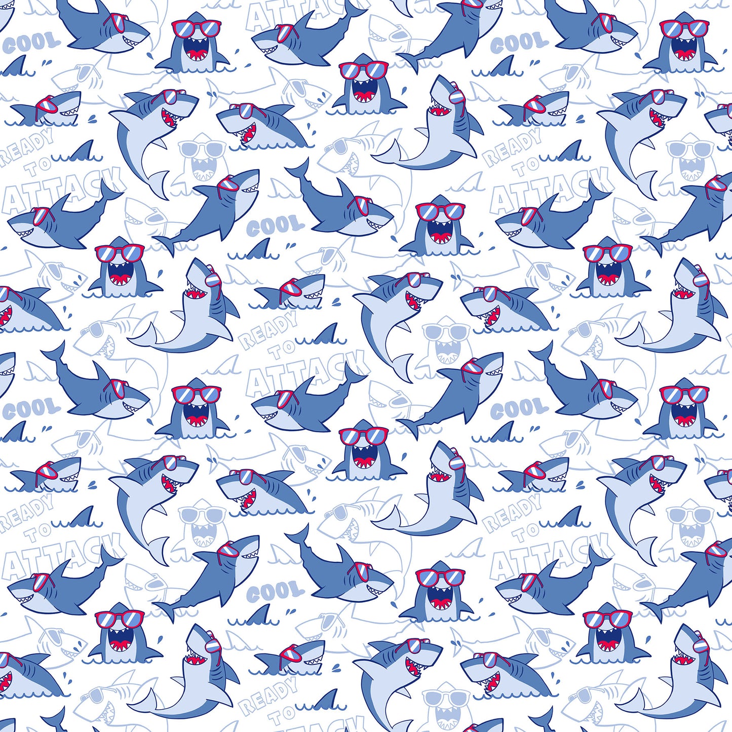 Fin-tastic Shark Quilt Kit – Beginner Friendly 64” x 75” Quilt with Personalized Satin Label | Shark Attack Fabric by Northcott