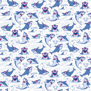 Fin-tastic Shark Quilt Kit – Beginner Friendly 64” x 75” Quilt with Personalized Satin Label | Shark Attack Fabric by Northcott