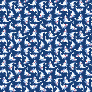 Shark Attack Children's Quilt Fabric 28858-48 Shark Surf by Northcott