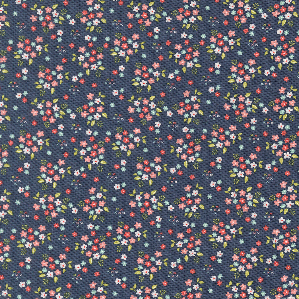 Delightfully Yours Quilt Fabric by Sherri & Chelsi Navy 37705 19