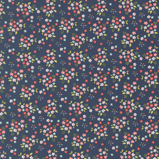 Delightfully Yours Quilt Fabric by Sherri & Chelsi Navy 37705 19