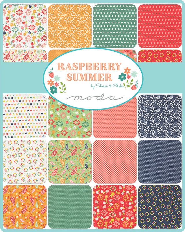 Raspberry Summer Quilt Fabric Jelly Roll by Sherri & Chelsi for Moda Fabrics 37690JR