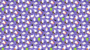 Cats & Bats Halloween Quilt Kit – 54” x 64.5” Quilt with Personalized Ghost Satin Label | Ghost Town Fabric by Northcott