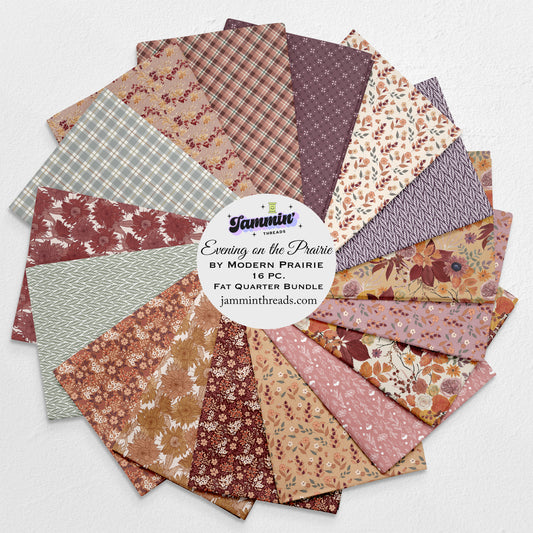 Evening on the Prairie Fat Quarter Bundle – 16 Piece Set by Modern Prairie for Riley Blake Designs – Rustic Floral Quilt Fabric – Curated by Jammin’ Threads