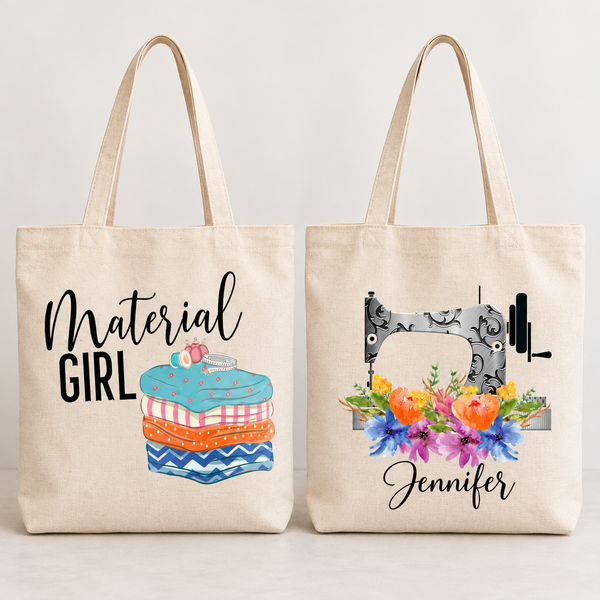Material Girl Personalized Quilter Tote Bag – Fabric Lover Gift - Jammin Threads