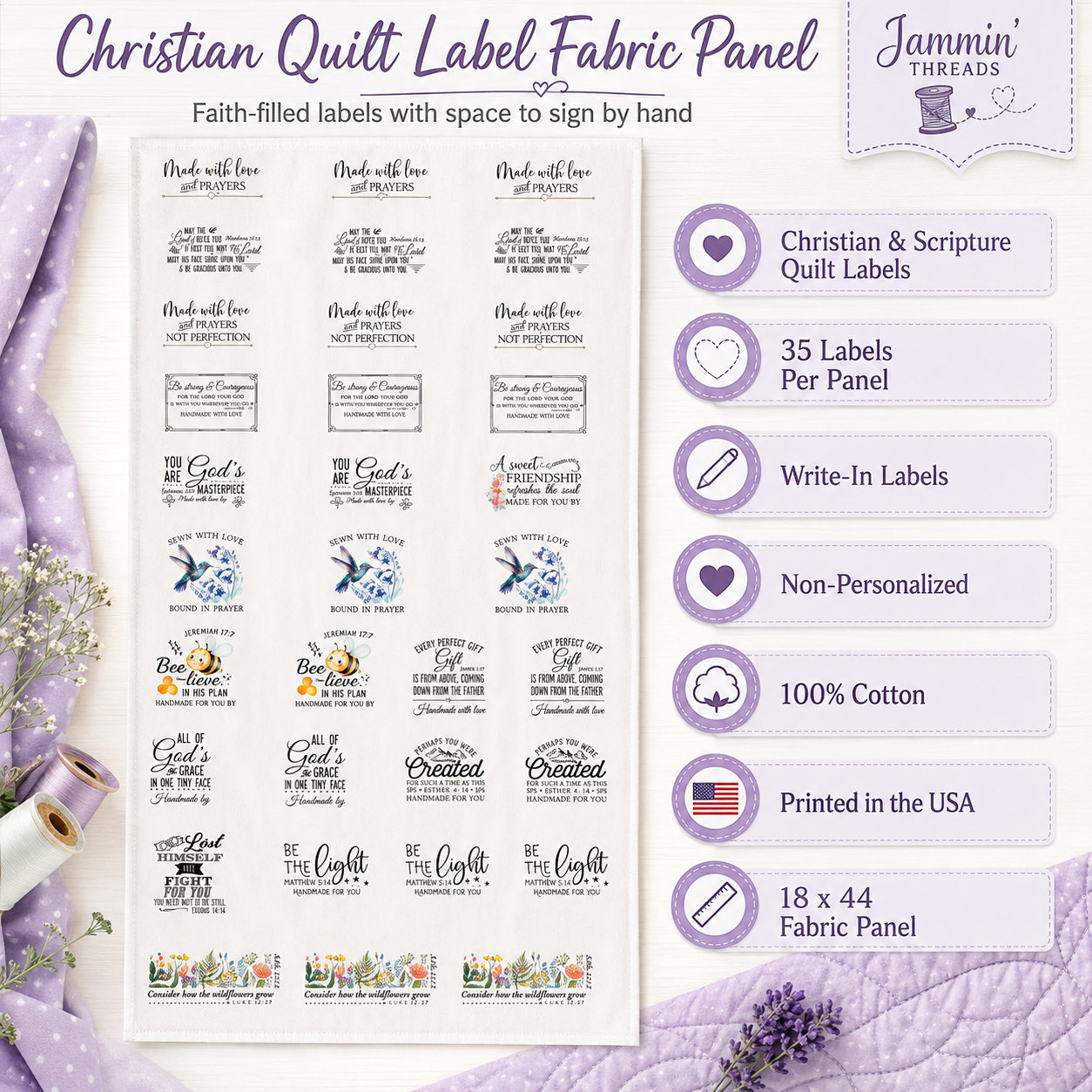 non-personalized quilt labels