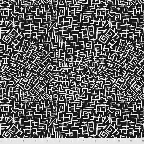 Brandon Mably Amaze Black quilting cotton fabric from the Kaffe Fassett Collective