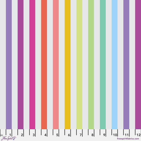 True Colors Quilt Fabric by Tula Pink | Disco Stripe - Whisper