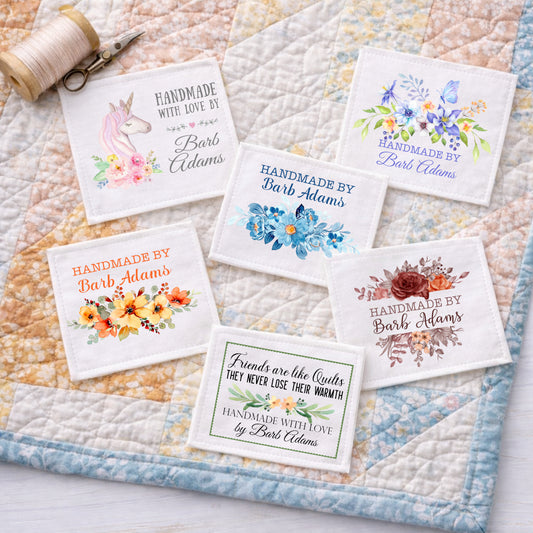 Pretty quilt labels by Jammin' Threads