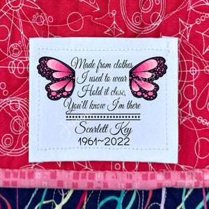 memory quilt label