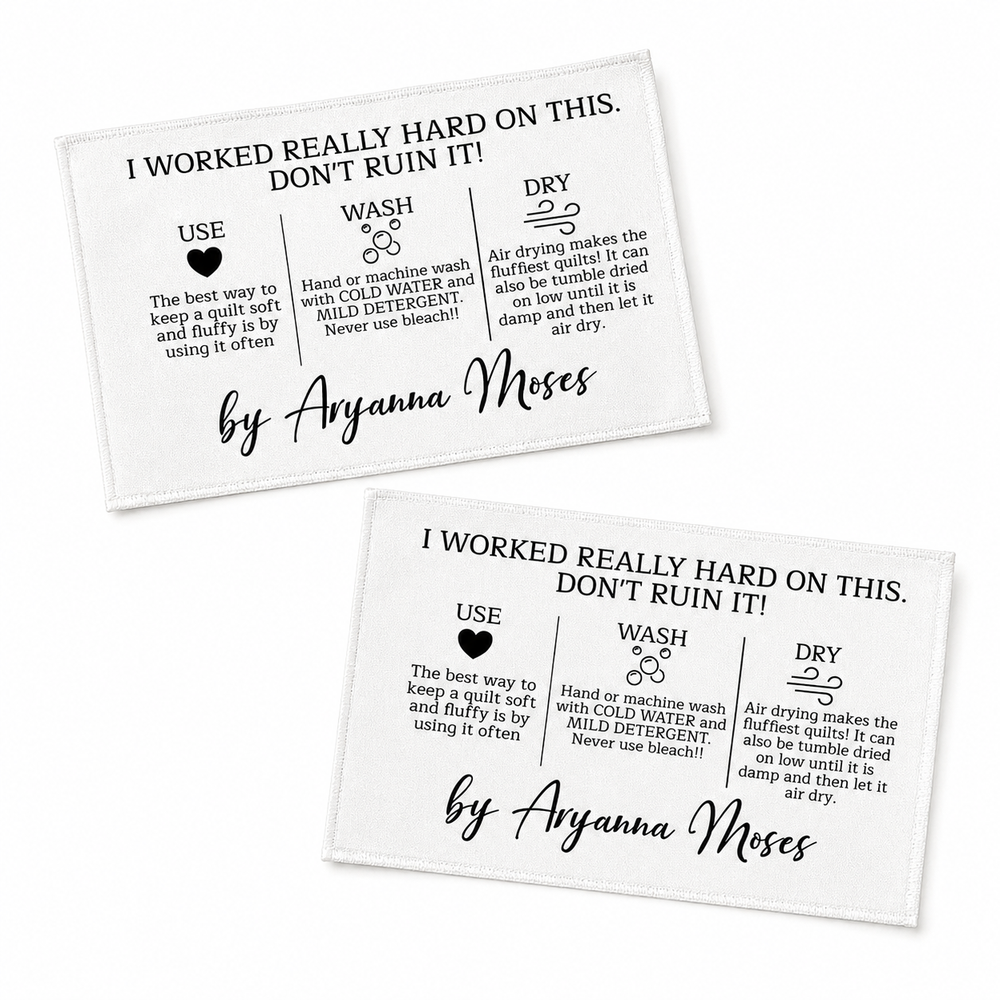 Quilt care instructions
