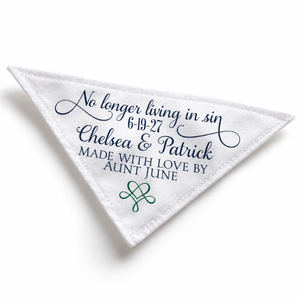 wedding quilt label