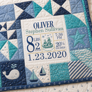 custom baby quilt block