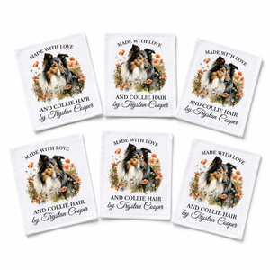 Personalized Collie Quilt Label – Handmade with Love & Collie Hair