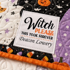 Halloween quilt label