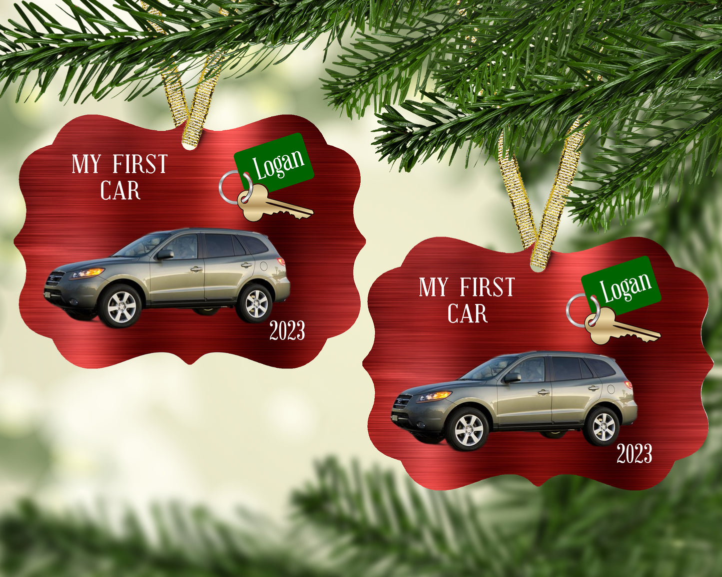 My First Car Christmas Ornament - Personalized New Car Christmas Ornament