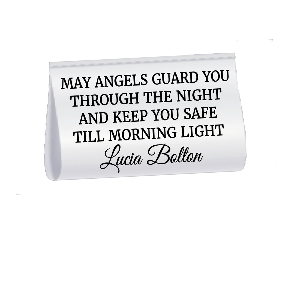 Personalized Angel Satin Quilt Tag – “Angels Gather at Night” Maker Label - Jammin Threads