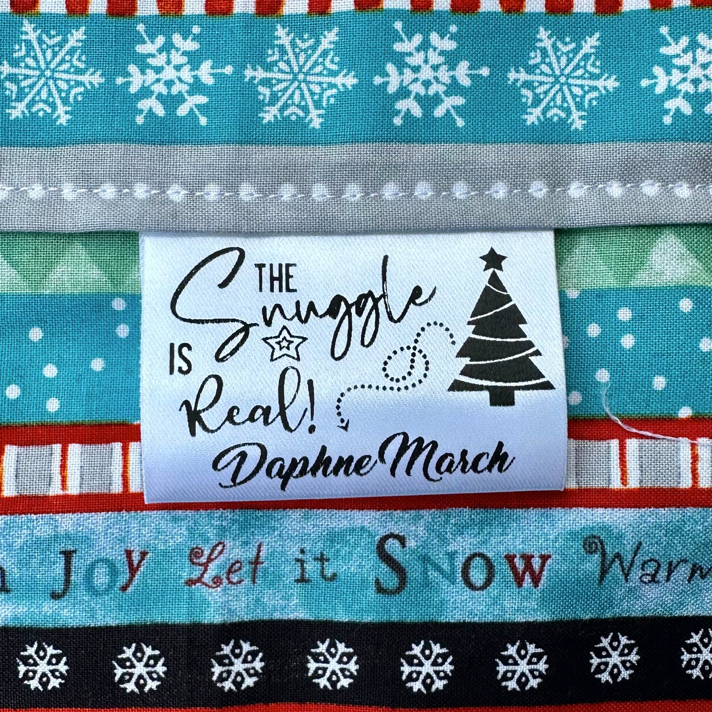 The Snuggle is Real. Satin Christmas Quilt Labels