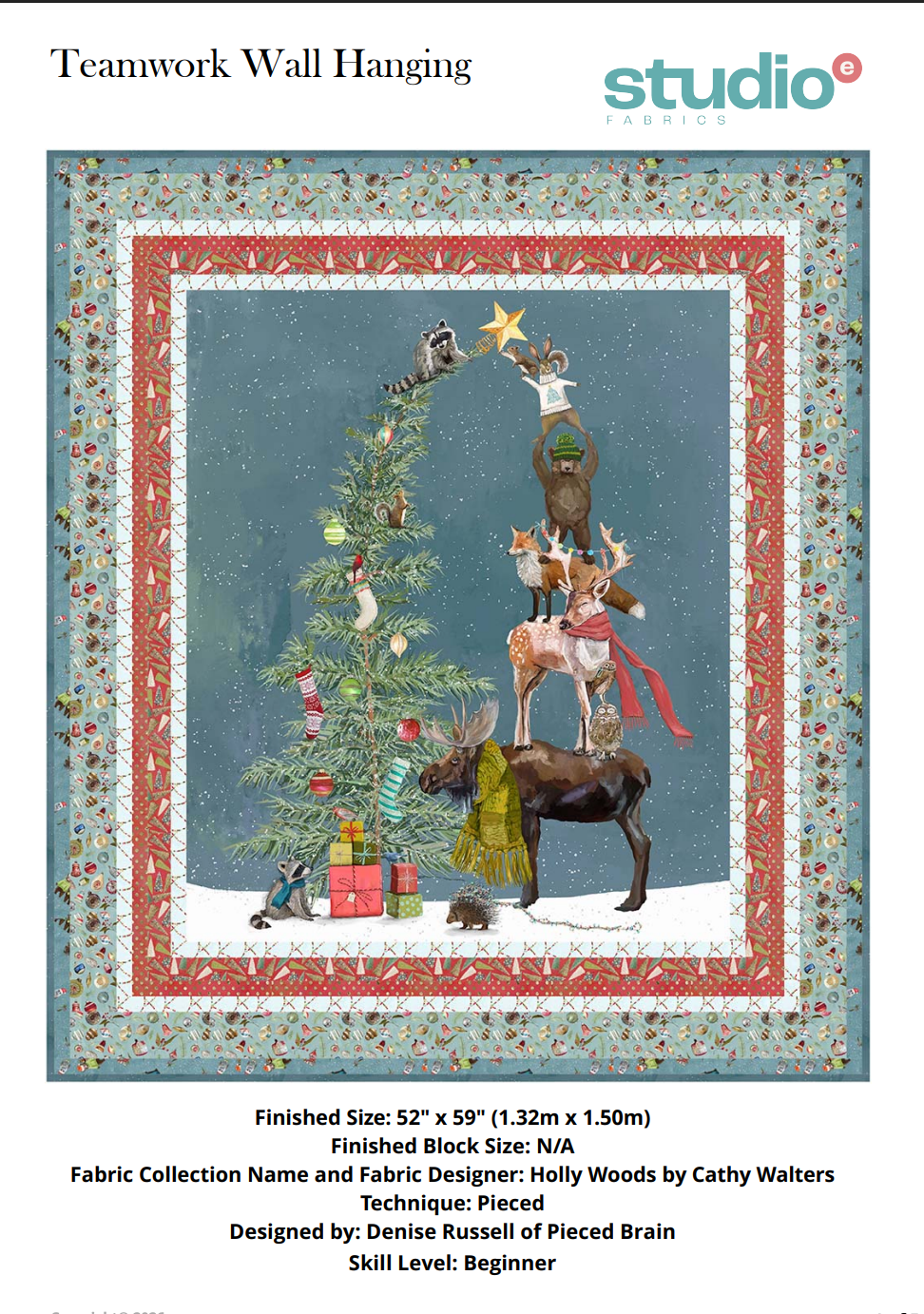 Teamwork Christmas Wall Hanging Quilt Kit – Holly Woods Fabric Collection