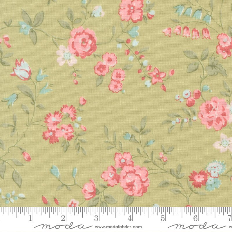 Abide Quilt Fabric by Brenda Riddle Designs Green 18790 15 for Moda Fabrics - Jammin Threads