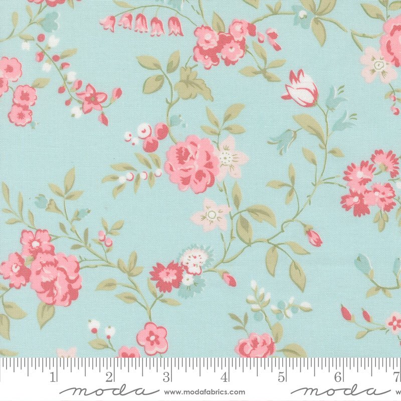 Abide Quilt Fabric by Brenda Riddle Designs Light Blue 18790 14 for Moda Fabrics - Jammin Threads