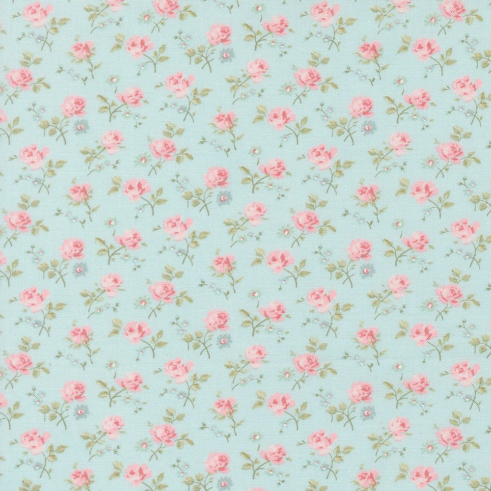 Abide Quilt Fabric by Brenda Riddle Designs Light Blue 18791 14 for Moda Fabrics - Jammin Threads