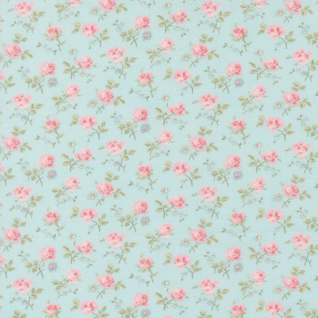 Abide Quilt Fabric by Brenda Riddle Designs Light Blue 18791 14 for Moda Fabrics - Jammin Threads