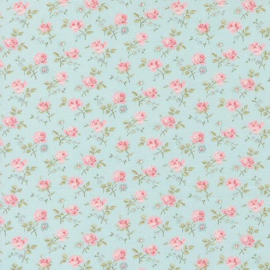 Abide Quilt Fabric by Brenda Riddle Designs Light Blue 18791 14 for Moda Fabrics - Jammin Threads