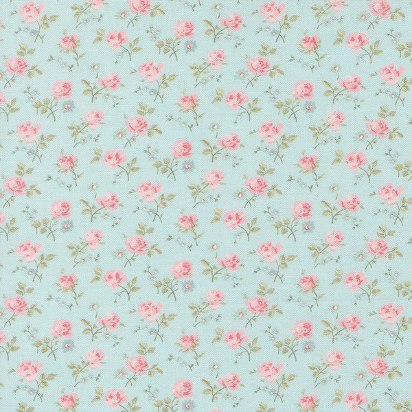 Abide Quilt Fabric by Brenda Riddle Designs Light Blue 18791 14 for Moda Fabrics - Jammin Threads
