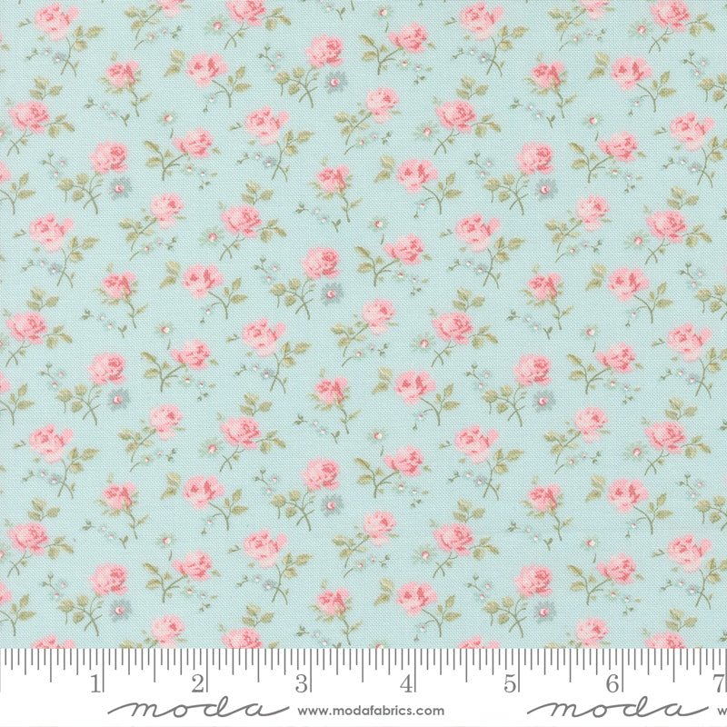 Abide Quilt Fabric by Brenda Riddle Designs Light Blue 18791 14 for Moda Fabrics - Jammin Threads
