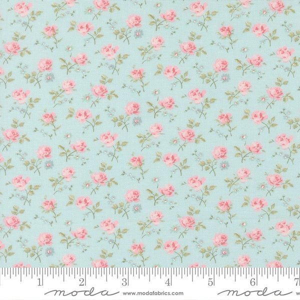 Abide Quilt Fabric by Brenda Riddle Designs Light Blue 18791 14 for Moda Fabrics - Jammin Threads
