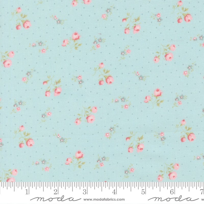 Abide Quilt Fabric by Brenda Riddle Designs Light Blue 18792 14 for Moda Fabrics - Jammin Threads